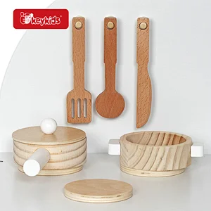 On Sale Kids White Wooden Pretend Play Kitchen Toy Set with 7 Accessories W10C728
