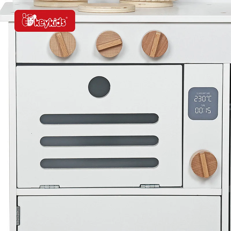 On Sale Kids White Wooden Pretend Play Kitchen Toy Set with 7 Accessories W10C728