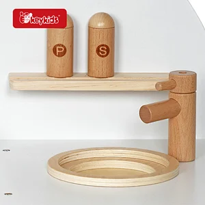 On Sale Kids White Wooden Pretend Play Kitchen Toy Set with 7 Accessories W10C728